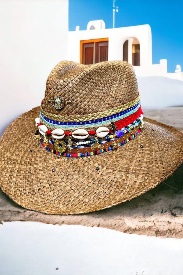 sombrero decorado para mujer indiana shell 001