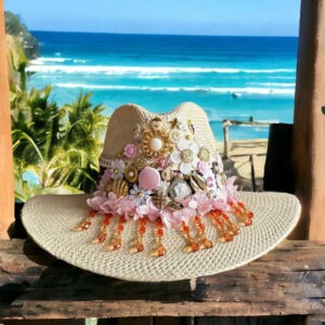 sombrero indiana decorado para mujer coachela color natural ref 250207001