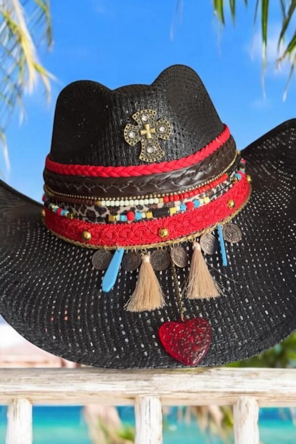 Sombrero cowboy cruz rock negro 250316001 00001