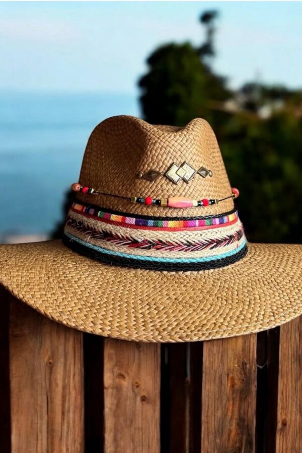 Sombreros Decorados para Mujer en Colombia | Milolita Sombrero indiana decorado cafe damaro 001