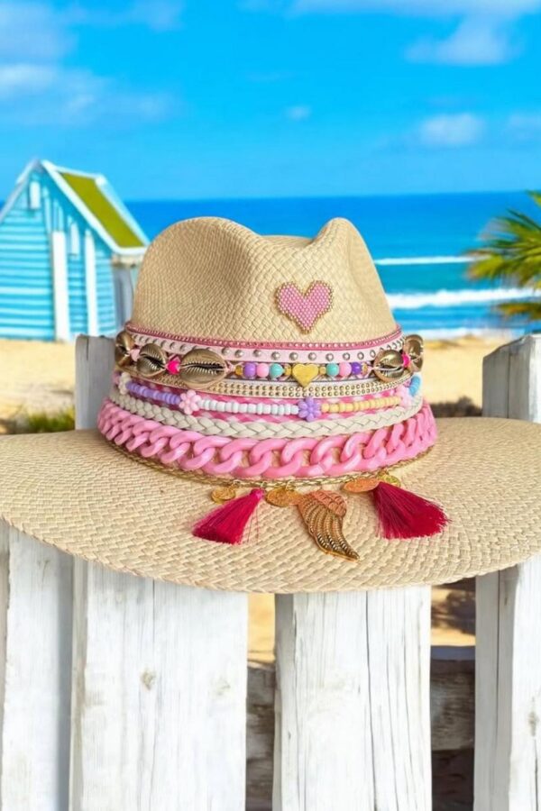 Sombrero Indiana decorado para mujer Amar Pink