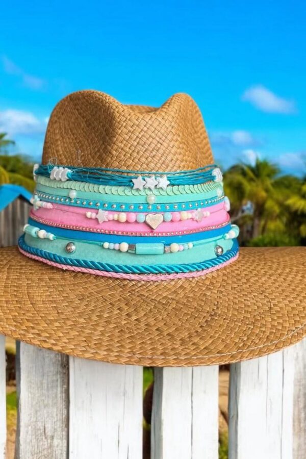 Sombreros Decorados para Mujer en Colombia | Milolita Sombrero personalizado indiana Be Happy 001