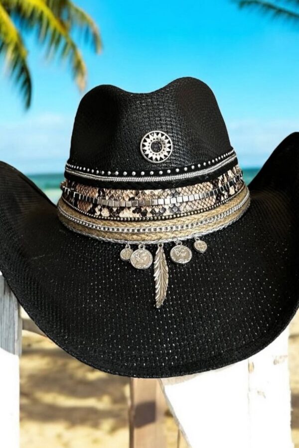 Sombrero decorado Cowboy Black
