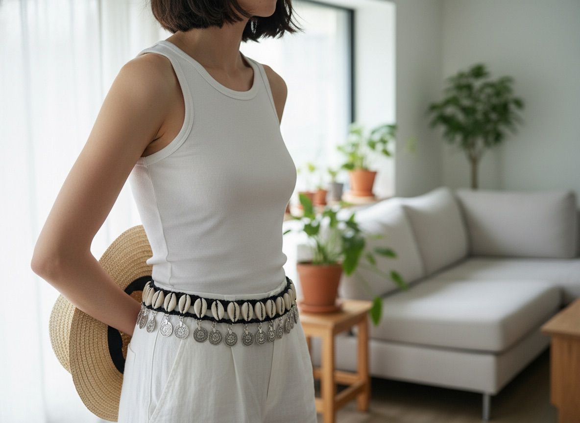 Adorno para sombrero Lazo Tribal shell coins Adorno para sombrero Lazo Tribal shell coins