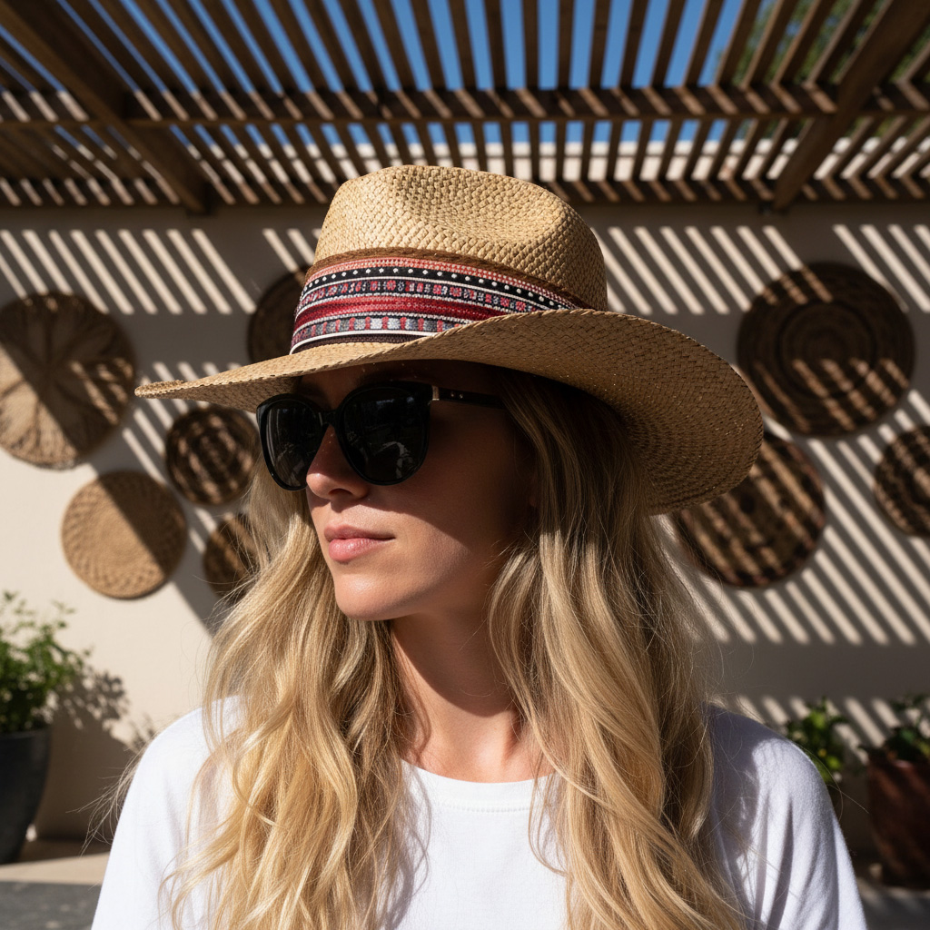 Sombrero Borsalino Color Cafe con adorno Boho Travel Cherry Shine Sombrero Borsalino Color Cafe con adorno Boho Travel Cherry Shine — Talla Sombrero: 55 cm