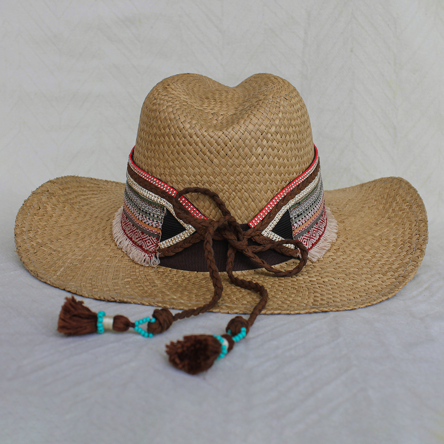 Sombrero Borsalino Color Cafe con adorno Boho Travel Indi Flecos Sombrero Borsalino Color Cafe con adorno Boho Travel Indi Flecos
