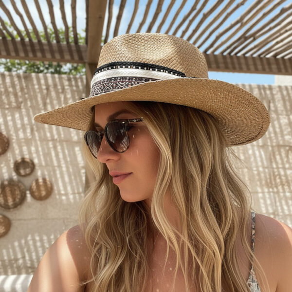 Sombrero Borsalino Color Cafe con adorno Boho Travel Marroquí Coins — Talla Sombrero: 55 cm, Boho Travel Collection, sombreros de palma de iraca, sombreros decorados en colombia, sombreros personalizados de palma de iraca, sombreros artesanales con bordados, Hats made of Iraca palm Sombrero Borsalino Color Cafe con adorno Boho Travel Marroquí Coins — Talla Sombrero: 55 cm, Boho Travel Collection, sombreros de palma de iraca, sombreros decorados en colombia, sombreros personalizados de palma de iraca, sombreros artesanales con bordados, Hats made of Iraca palm