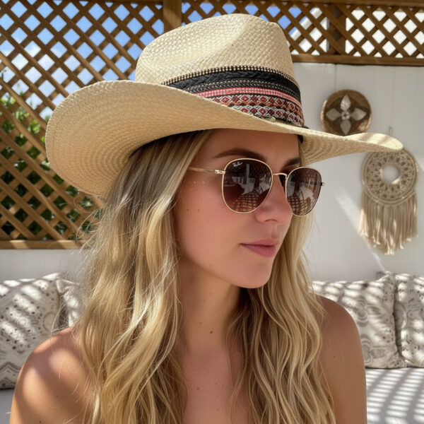 Sombrero Borsalino Color Natural con adorno Boho Travel Pinky Coins — Talla Sombrero: 55.5 cm Sombrero Borsalino Color Natural con adorno Boho Travel Pinky Coins — Talla Sombrero: 55.5 cm