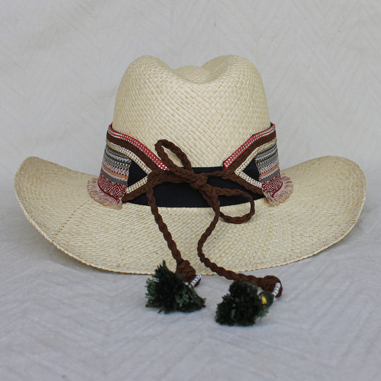 Sombrero Borsalino Color Natural con adorno Boho Travel Indi Flecos Sombrero Borsalino Color Natural con adorno Boho Travel Indi Flecos