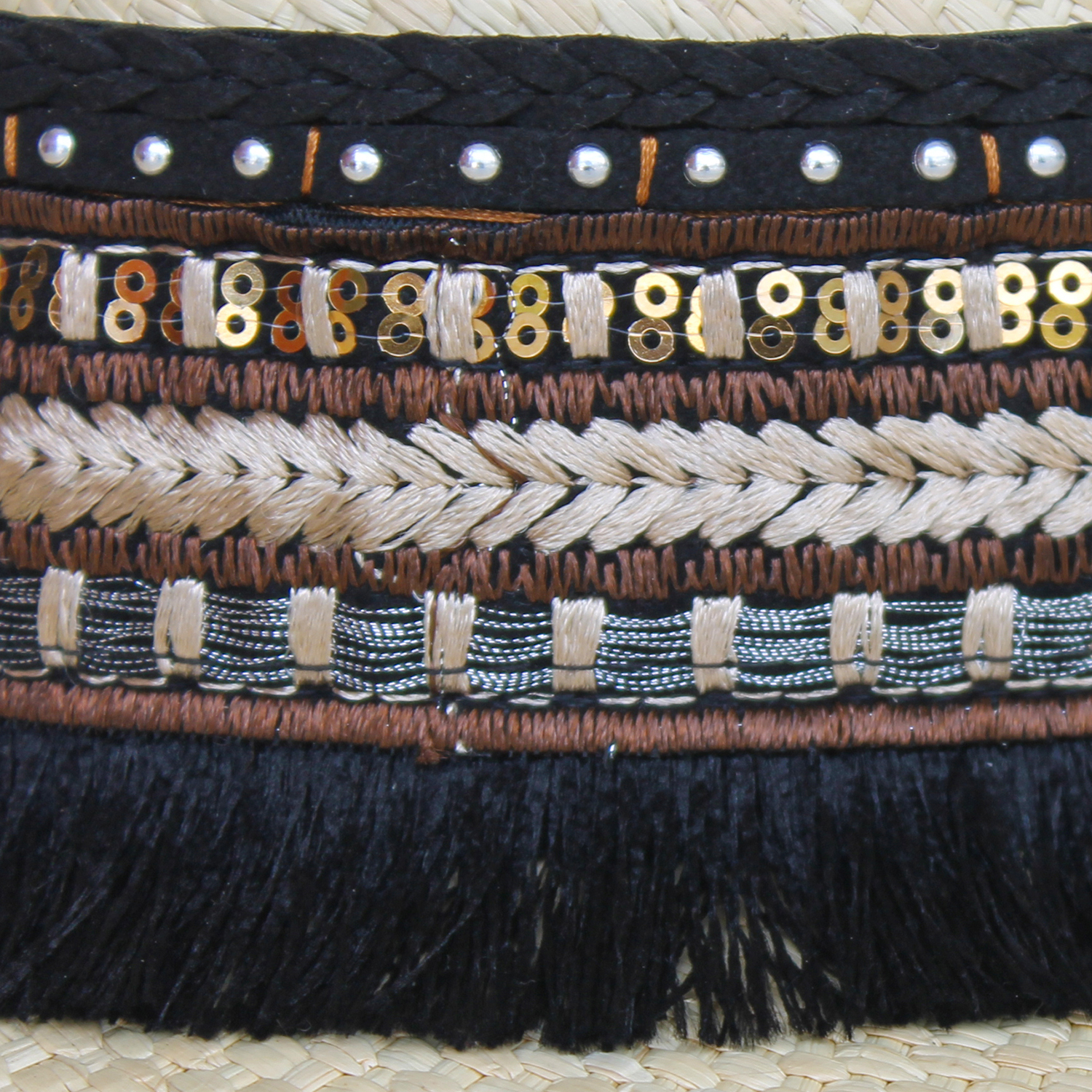 Sombrero Borsalino Color Natural con adorno Boho Travel Rock Flecos Sombrero Borsalino Color Natural con adorno Boho Travel Rock Flecos