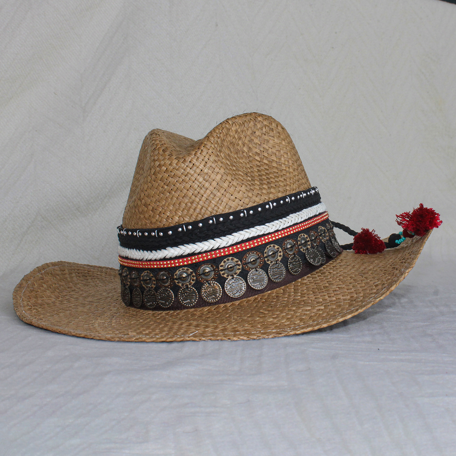 Sombrero Borsalino Color Cafe con adorno Boho Travel Coins Sombrero Borsalino Color Cafe con adorno Boho Travel Coins