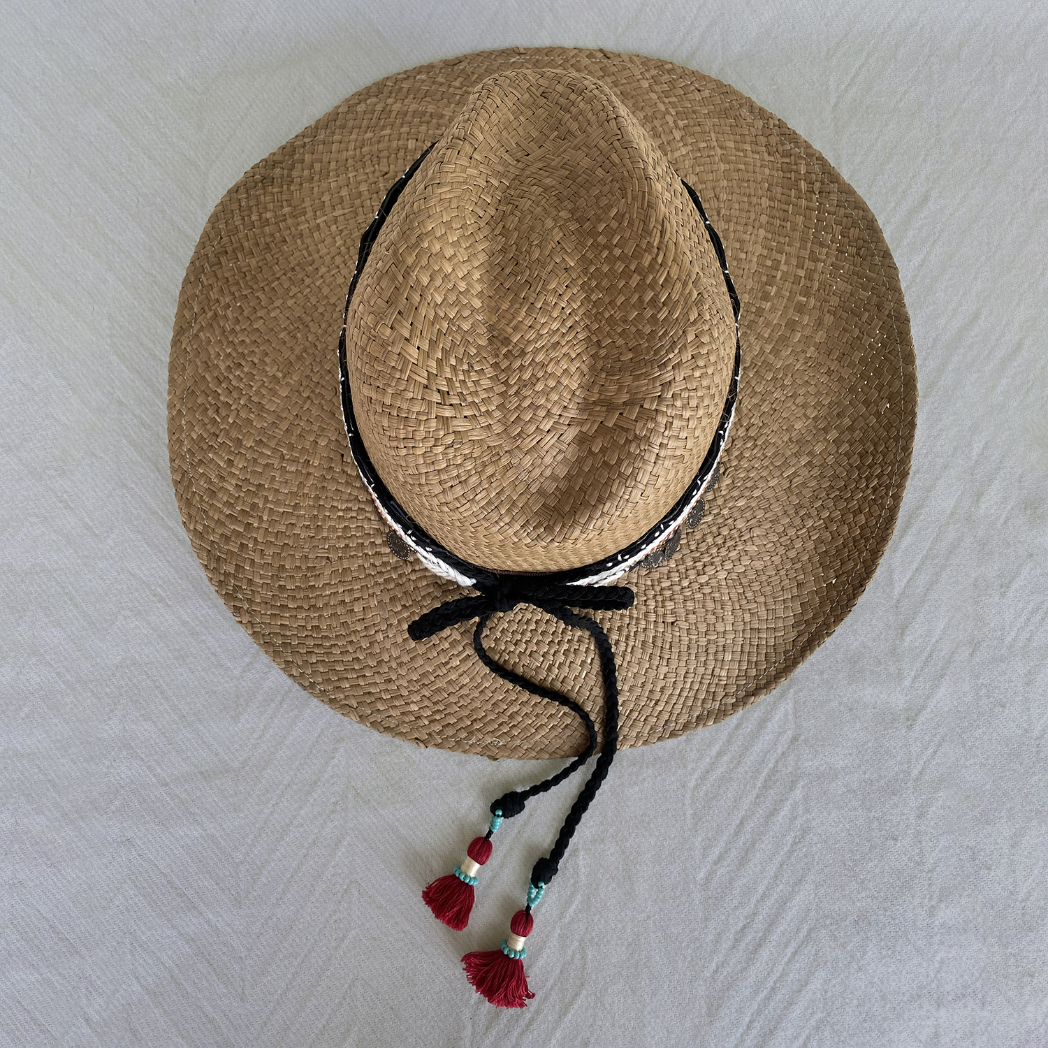 Sombrero Borsalino Color Cafe con adorno Boho Travel Coins Sombrero Borsalino Color Cafe con adorno Boho Travel Coins