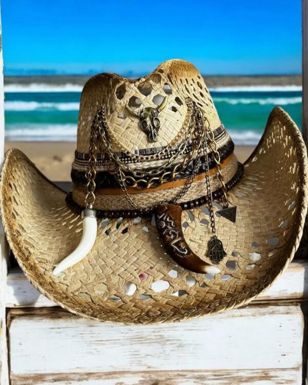 Sombreros Artesanales en Palma de Iraca | Milolita Colombia Sombrero calado cowboy texano color caramelo
