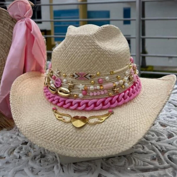 Sombrero Cowboy Pink color Crudo — Talla Sombrero: Talla 6 (59 cm)